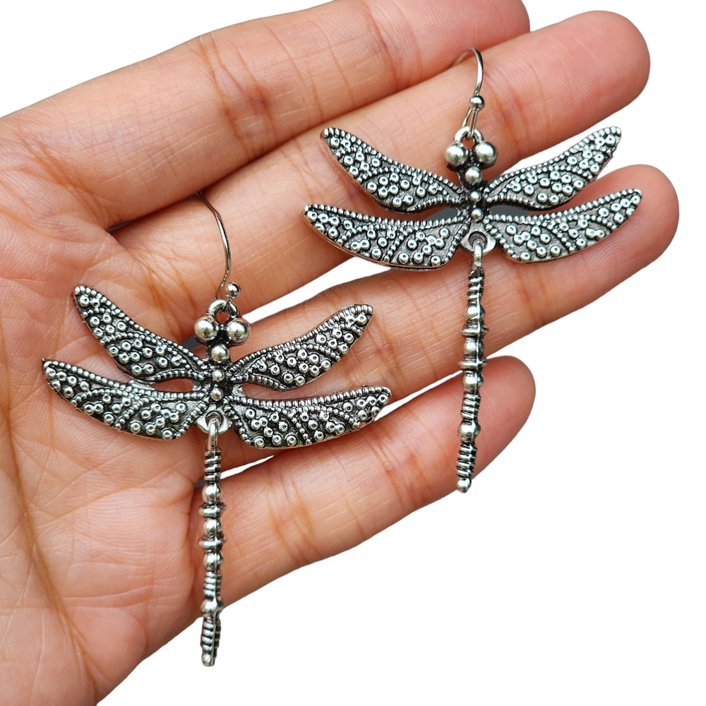 Dragonfly Boho Earrings Silver Boheme